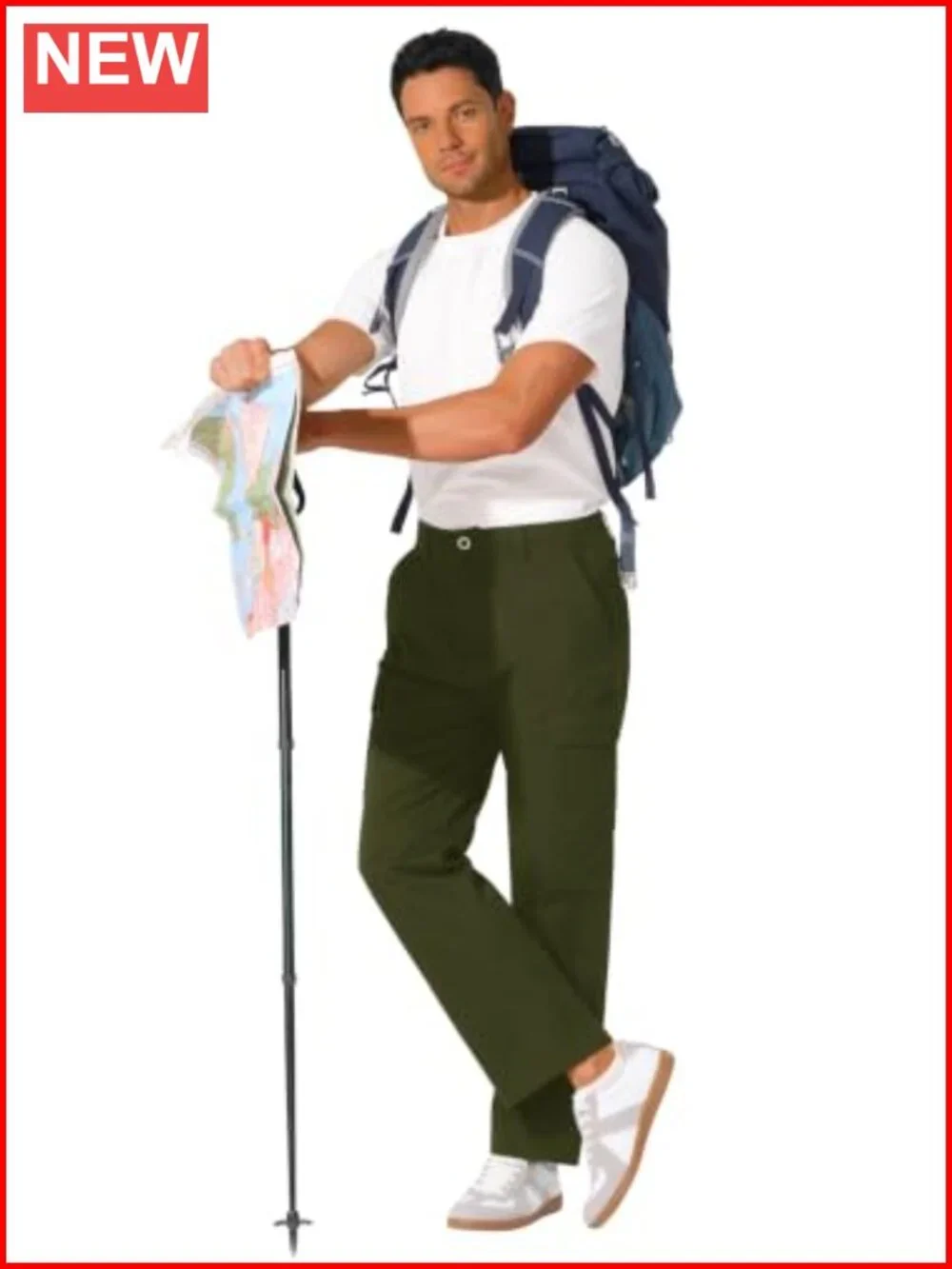 Men's Cargo Pants Relaxed Fit Stretch Tactical Pants with 6 Pockets